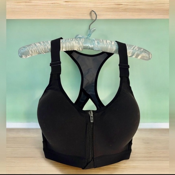 VSX Other - Victoria’s Secret VSX Sport Black Zip-Front Sports Bra 32DD